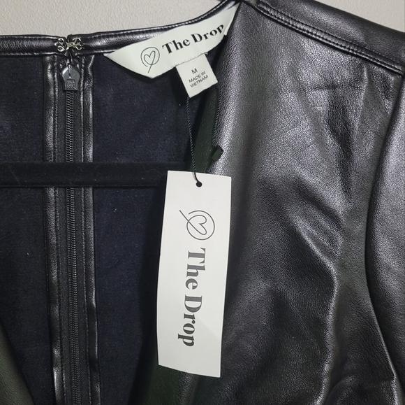 The Drop Vegan Leather Cut-out Dress NWT M - Picture 4 of 5